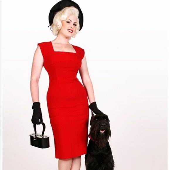 Tatyana Dresses & Skirts - Tatyana Red ELLA Twist Wiggle Pinup Sheath Dress